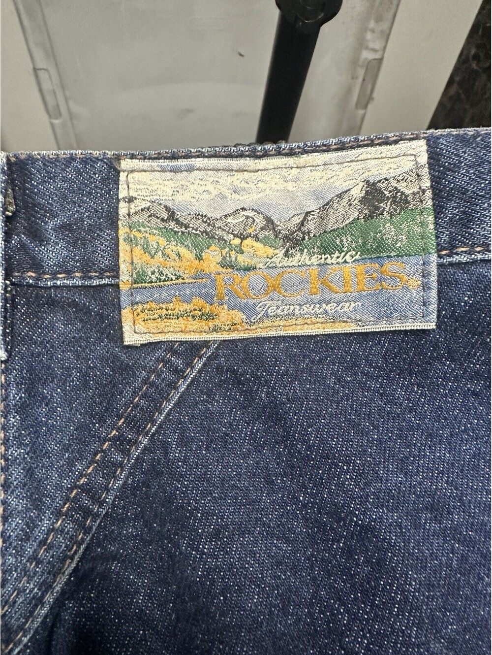 VTG Rockies Jeans USA Dark Wash Western High Rise No Back Pocket Denim
